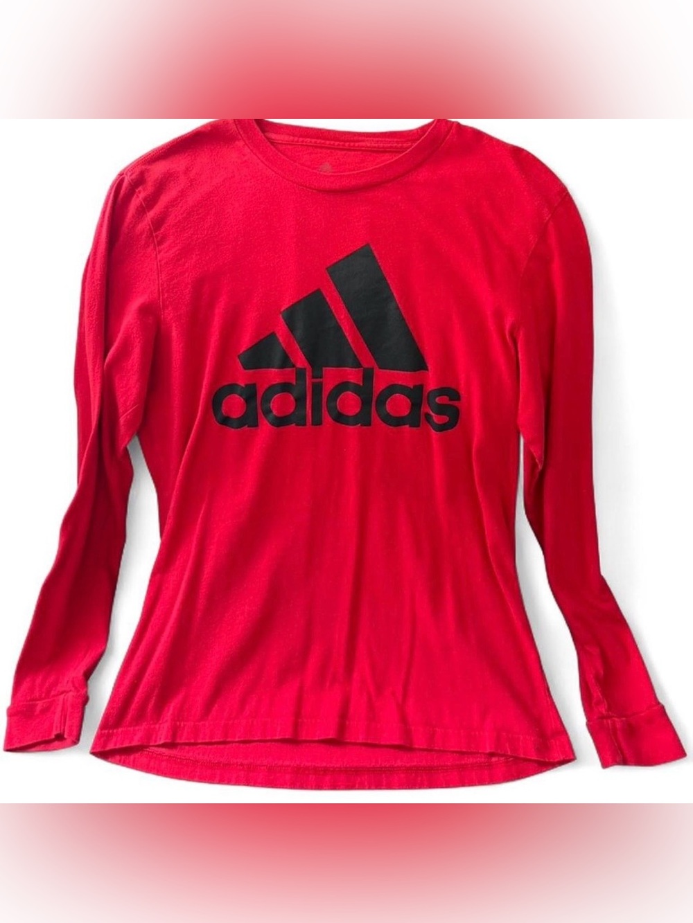 Adidas Red Amolifier Tee Long Sleeve Logo Tee Sz M